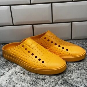 Native Men's 3 Women's 5 Jefferson Bloom Mules Yellow Neon Good Slip‎ On Clogs